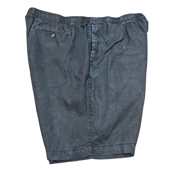 28 Palms Shorts Women XL 9" Black 100% Linen Elastic Waist Zip Button - Picture 7 of 12